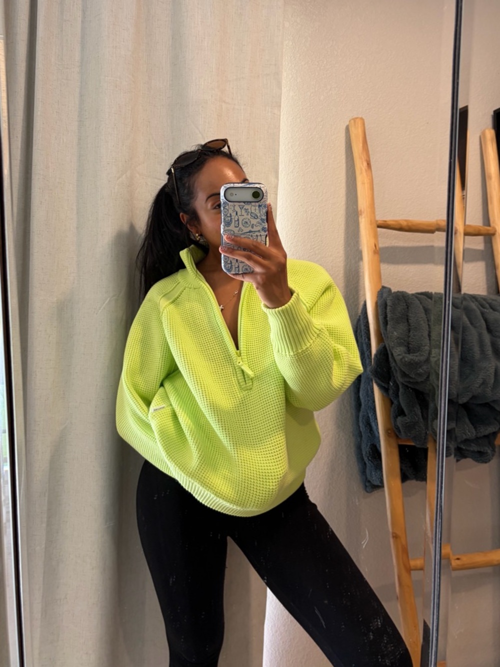 OFFLINE By Aerie Cool Down Quarter
Zip Waffle Sweater